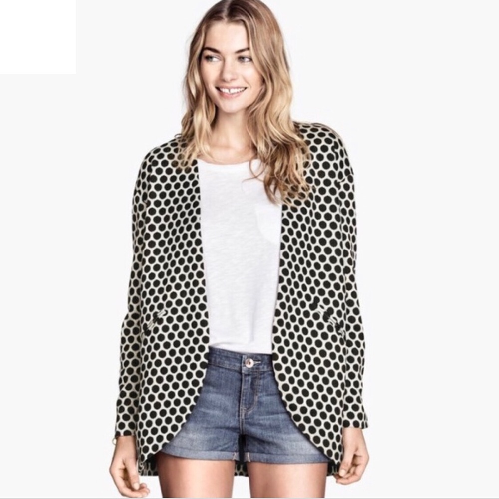 H&M blazer polk a dot sweater material